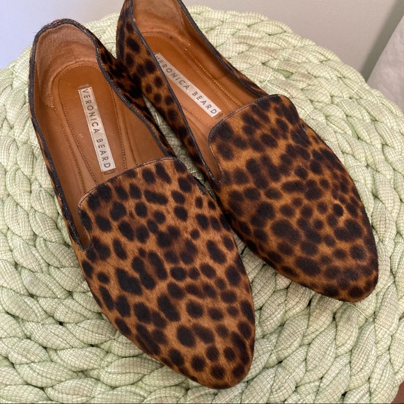 Veronica Beard Shoes - Veronica Beard Leopard Print Calf Hair Flat Loafers